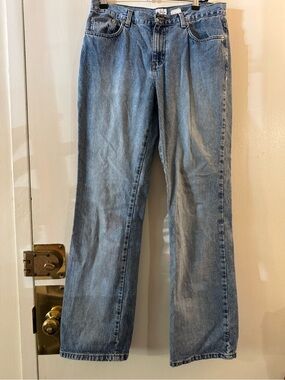90s vintage Calvin Klein Women’s Blue Bootcut Denim Jeans in Sandblast Size 10